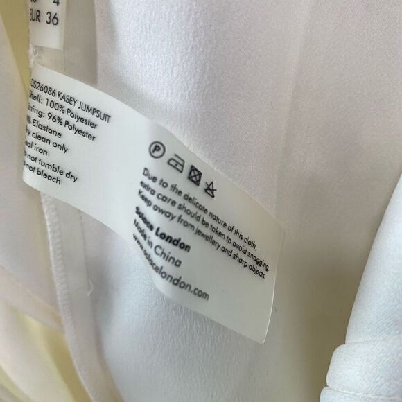 Solace London Womens Polyester Kasey Off The Shoulder Jumpsuit Cream Size 4 - Picture 15 of 16